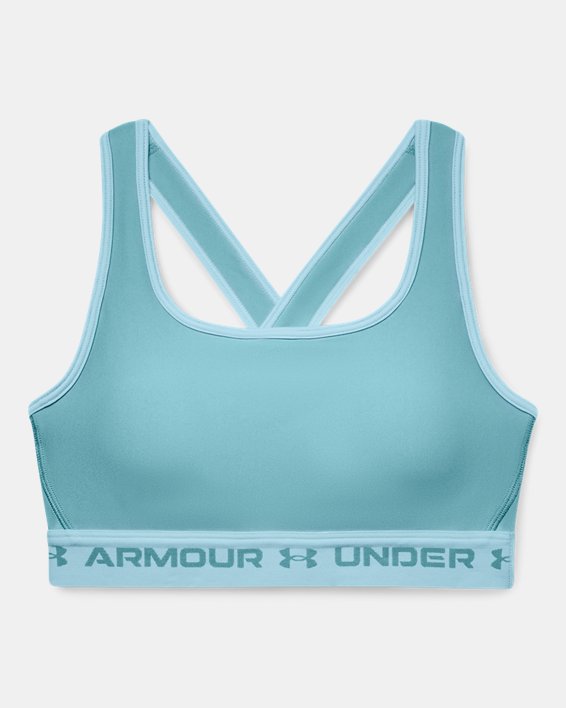 Sujetador deportivo de impacto medio Armour® Mid Crossback para mujer, Blue, pdpMainDesktop image number 9